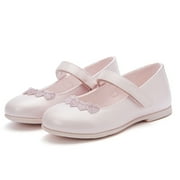 Weestep Toddler/ Little Kid Girl Dress Ballet Flat Mary Jane Ballerina Shoe(6 Toddler, Heart Pink)
