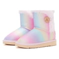 thumbnail image 1 of Weestep Wood Button Warm Shearling Winter Lightweight Snow Boots(13 Little Kid, Rainbow), 1 of 7