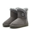 thumbnail image 1 of Weestep Wood Button Warm Shearling Winter Lightweight Snow Boots(7 Toddler, Grey), 1 of 7