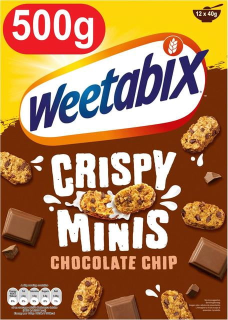 Weetabix Crispy Minis Cereal - Chocolate Chip 500g, Imported from Britain