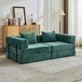 thumbnail image 1 of Weetoo Convertible Sofa Bed Loveseats Sleeper Couch Chenille Sectional Sofa for Living Room, 1 of 10