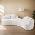 thumbnail image 1 of Weetoo Curved Sofa Modern 4 Seater Sectional Modular Couch Teddy Velvet Sofas for Apartments, No Assembly, 1 of 9