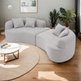thumbnail image 1 of Weetoo Curved Sofa Modern 4 Seater Sectional Modular Couch Teddy Velvet Sofas for Apartments, No Assembly, 1 of 10