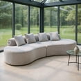thumbnail image 1 of Weetoo Modern Curved Sofa Velvet Sectional Couch Minimalist for Living Room, No Assembly Required, 1 of 10