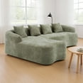 thumbnail image 1 of Weetoo Sectional Sofa Modern Chenille Boneless Couch Compression L-Shape Sofas for Living Room, 1 of 10