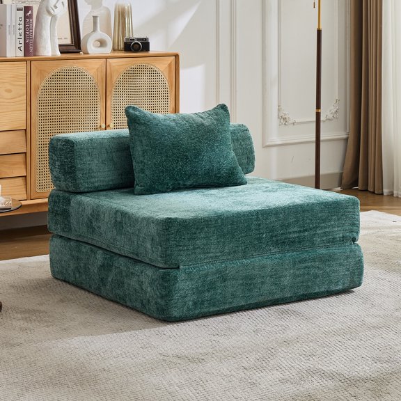 Weetoo Single Seater Sofa Bed, Convertible Boneless Sectional Couch, Chenille Fabric  for Living Room