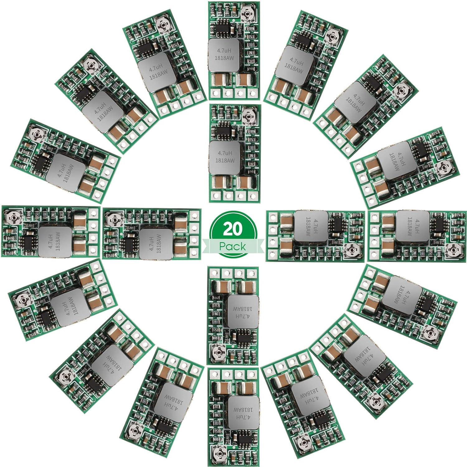 Weewooday 20 Pieces 5V Regulator Module Mini Voltage Reducer Adjustable ...