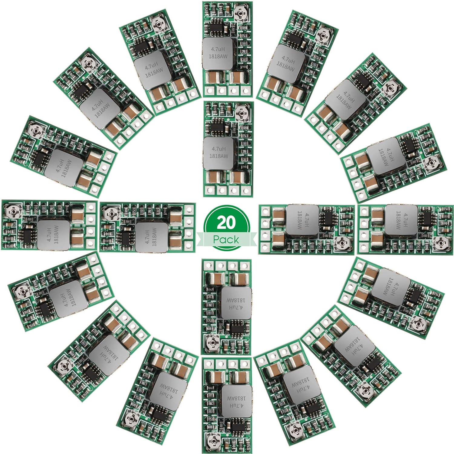 Weewooday 20 Pieces 5V Regulator Module Mini Voltage Reducer Adjustable Weewooday 20 Pieces 5V Regulator Module Mini Voltage Reducer Adjustable