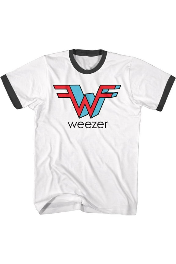 Weezer 3D W White/Black Adult S/S Ringer T-Shirt