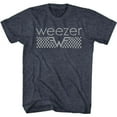 thumbnail image 1 of Weezer Checkered Navy Heather Adult T-Shirt, 1 of 2