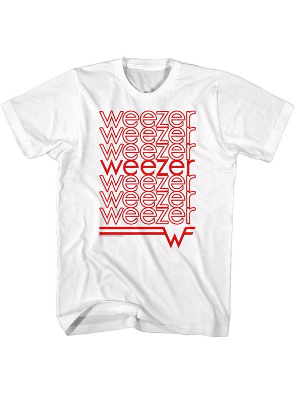 Weezer Repeating Logo White Adult T-Shirt