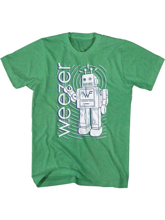Weezer Robot Kelly Heather Adult T-Shirt