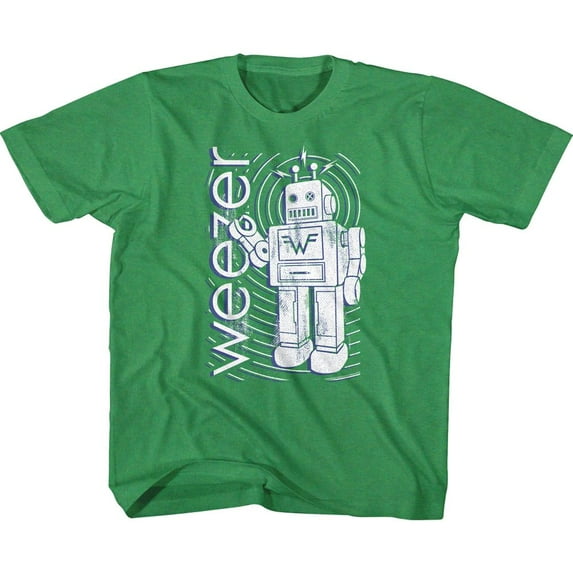 Weezer Robot Vintage Green Youth T-Shirt
