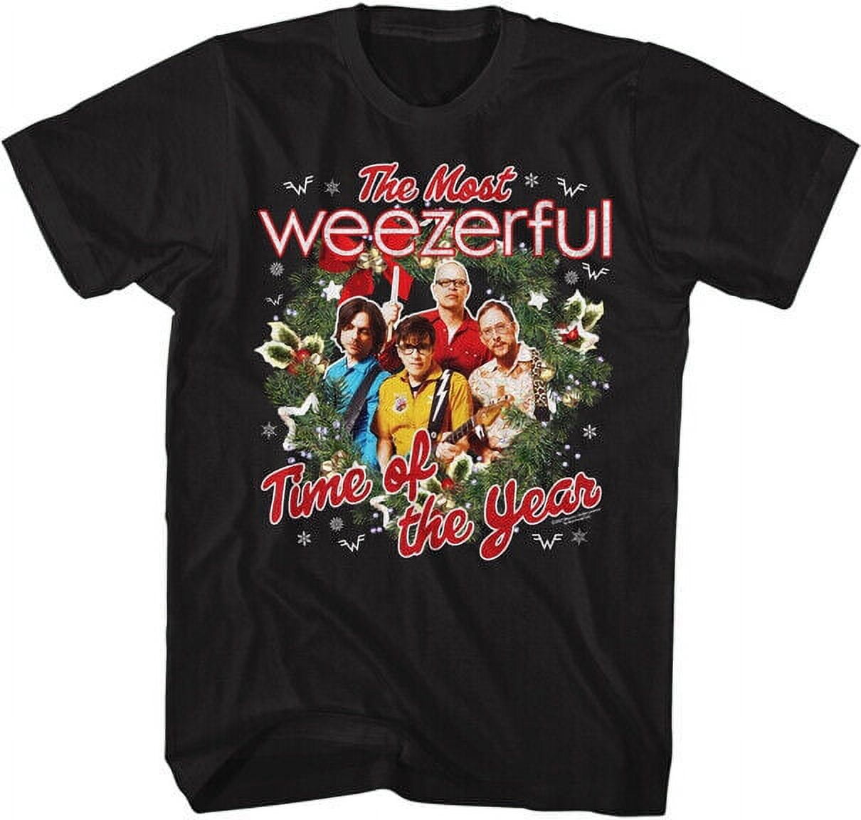 Weezer TShirt Rock Band Men's Weezerful Christmas Official New Black