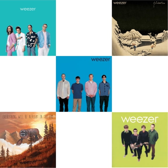 Weezer: Teal Album & Everything Will Be Alright In The End & Weezer (Blue Album) & Pinkerton & Weezer (Green Album) [LP Vinyl Bundle]