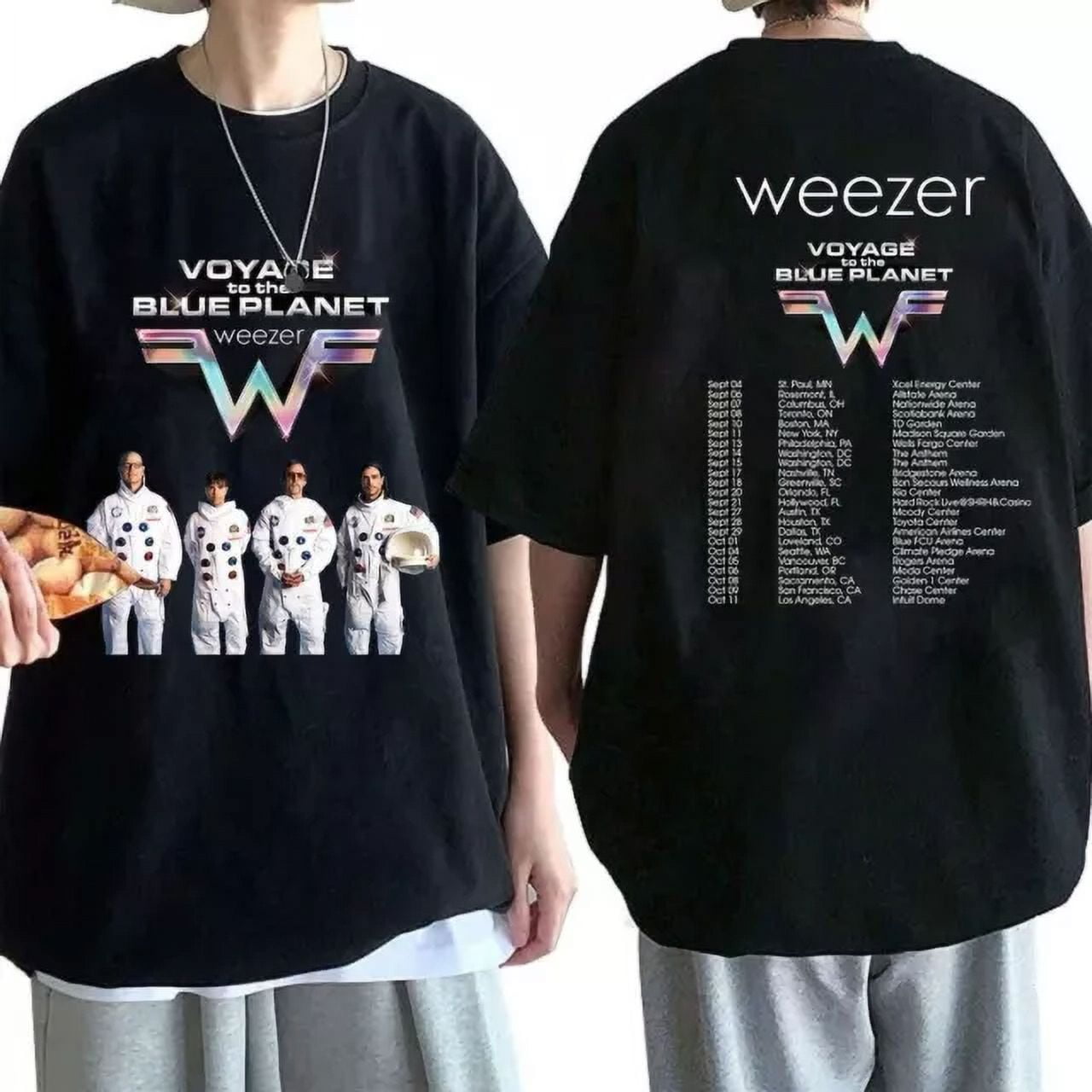 Weezer Voyage To The Blue 2024 Tour Music T Shirt Black Gift Fans