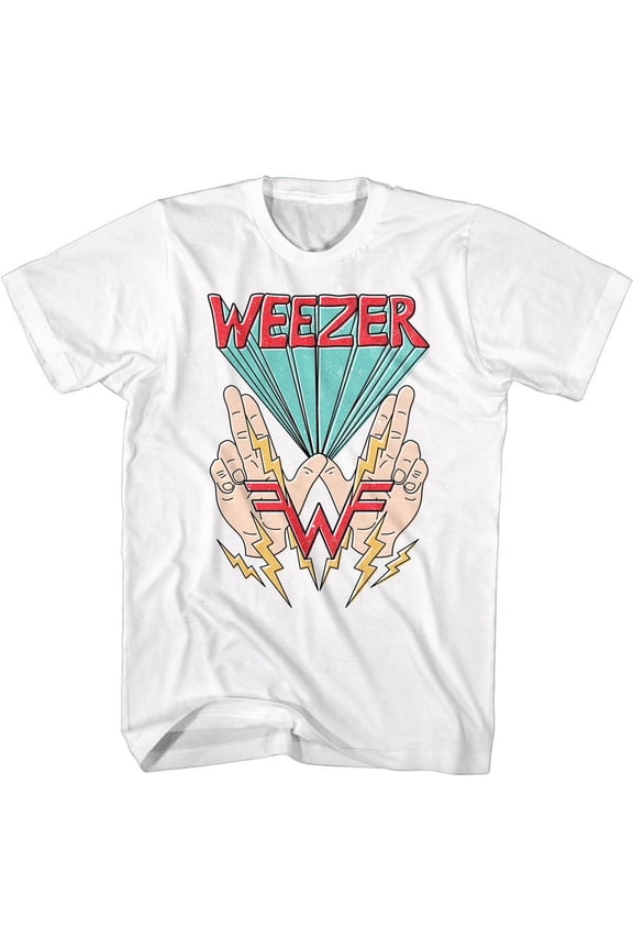 W Hands and Lightning White Adult T-Shirt