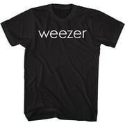 Weezer White Weezer Logo Black Adult T-Shirt