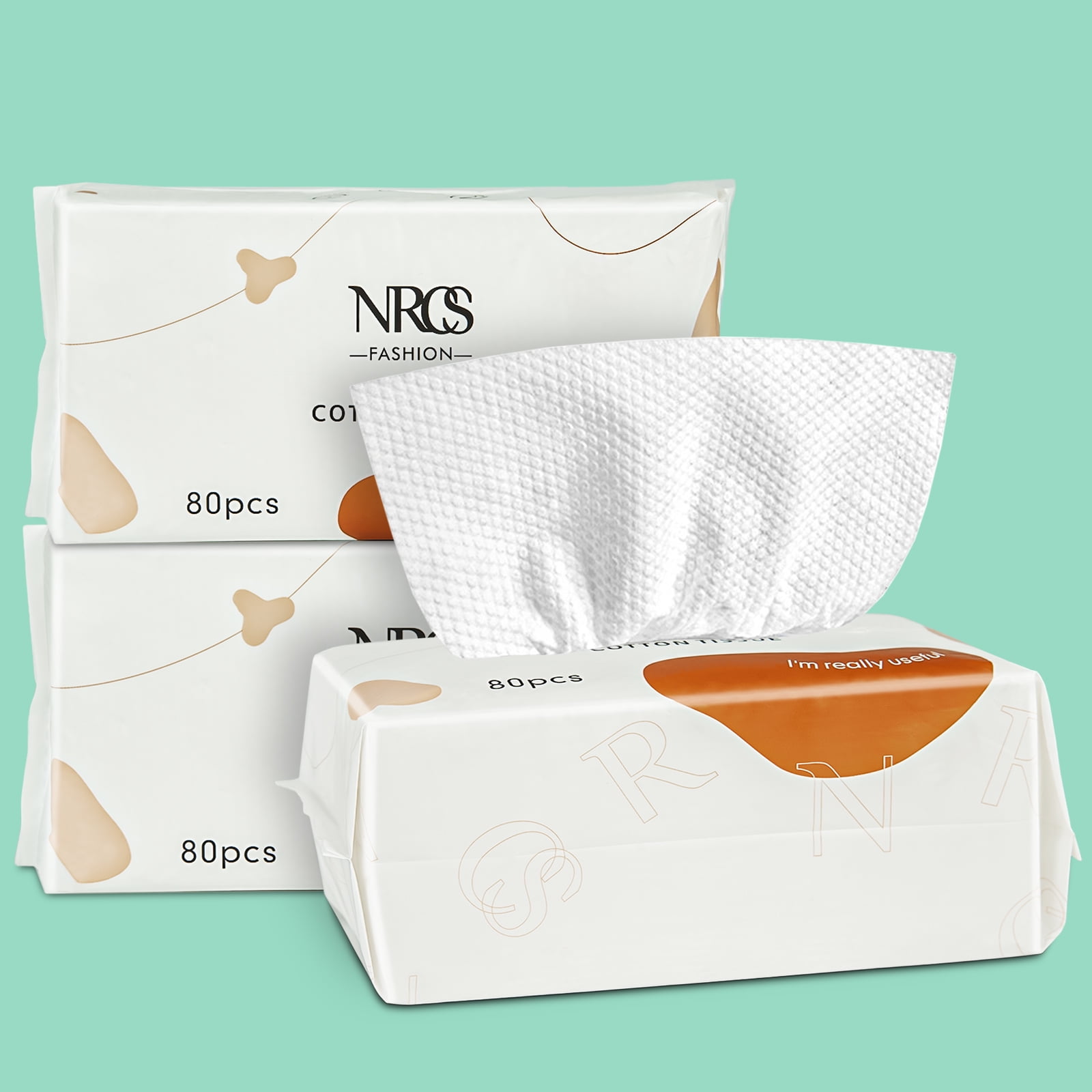 Wefacz Disposable Face Towels, Biodegradable Facial Clean Towels, Ultra Soft & Thick Cloth for Sensitive Skin, Makeup Remover Dry Wipes, Lint-Free Towelettes for Cleansing, 240 Count