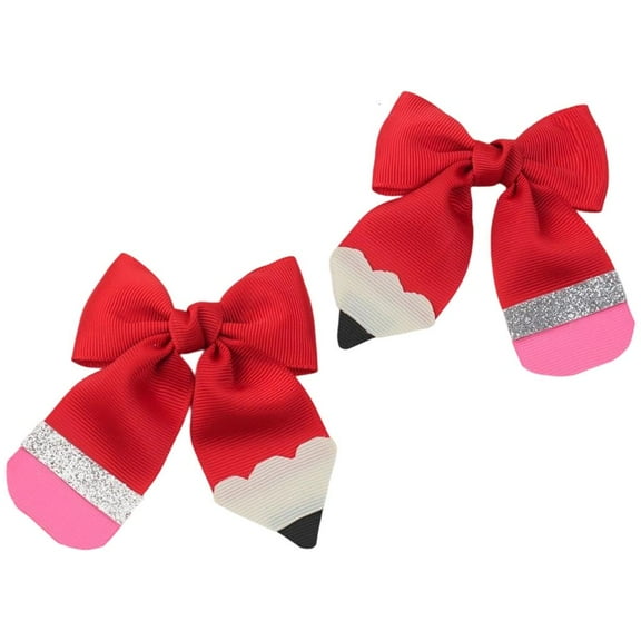 Weflink 1Pair Girls Hair Accessory Cheerleader Styles Pencil Bows For Daily Wear
