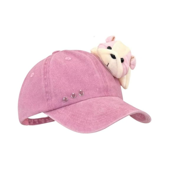 Weflink 2000s Distressed Cotton Baseball Cap with Rivet Studded Adjustable Streetwear Styles Sun Hat for Women Teens Daily Wear