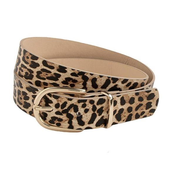 Weflink 2000s Leopard Design Wide Waist Belt PU Waist Strap Pin Buckles Waistband