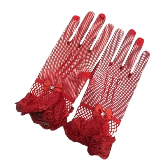 Weflink 2pack Fashionable Sheer Operas Gloves Sparkling Rhinestones Evening Gloves for Weddings and Evening Parties