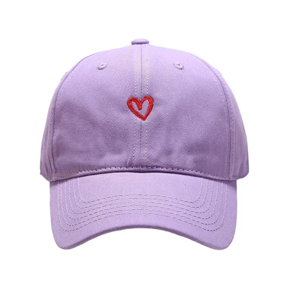 Weflink Adjustable Baseball Hat with Love Heart Embroidery Pattern Outdoor Sun Protective Snapbacks Cap for Sport Activity