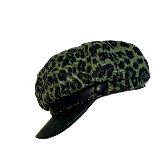 Weflink Antique Pattern Octagonal Cap Breathable PU Brims Newsboys Hat for Women