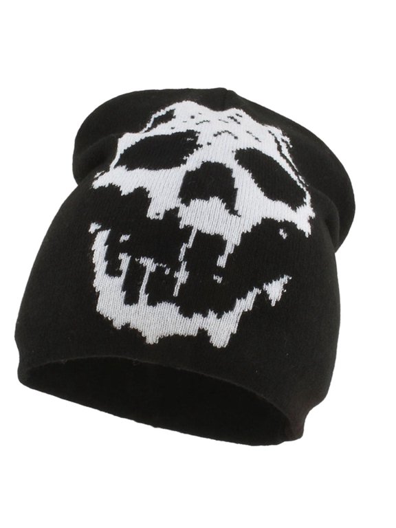 Comfortable Stretchy Acrylic Knit Cap With Skull Pattern For Men Women Fashion