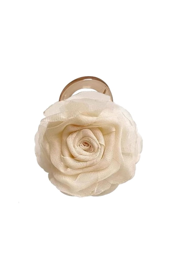 Delicate Camellia Patterned Hairpin Plastic Mesh Hair Clip For Styling