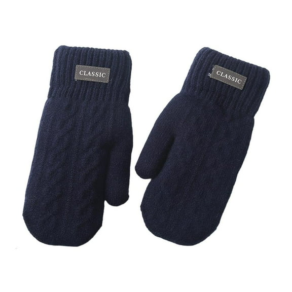 Weflink Double Layers Acrylic Gloves Men Winter Warm Knitted Durable Cold Weather