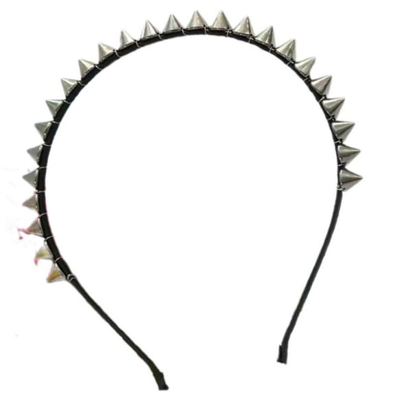 Weflink Edgy Spiked Silver Headbands Unisex Punk Rock Hair Accessory For Concerts Daily Outfits