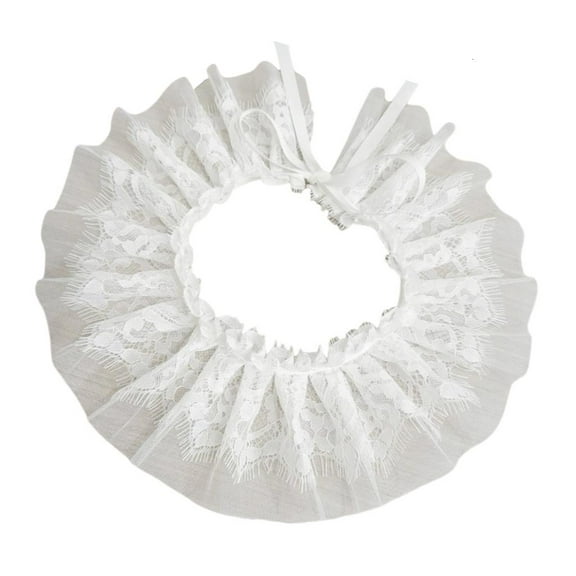 Weflink Elegant Detachable Lace Trim Neckpiece Victorian Flase Collar For Wedding Party