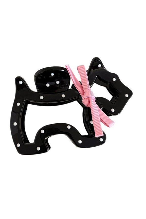 Elegant Dot Bows Dog Hairpin Practical Acrylic Barrettes Hair Accessory