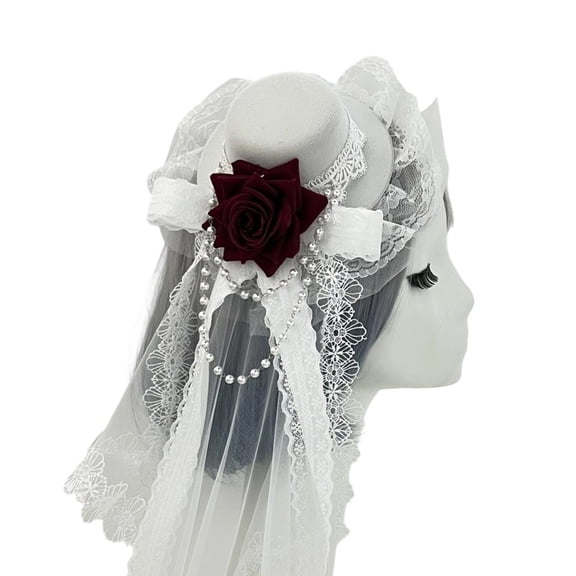 Weflink Elegant Rose Design Veil Hair Clip For Women Girls Lightweight Nonslip Hair Barrettes For Wedding Party Daily Use