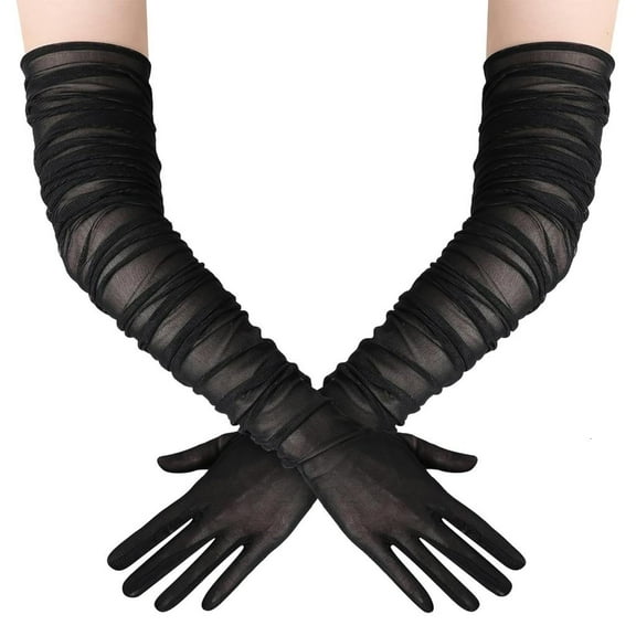 Weflink Elegant Stretch Mesh Gloves 70cm 100cm For Party Dancing Engagement Event