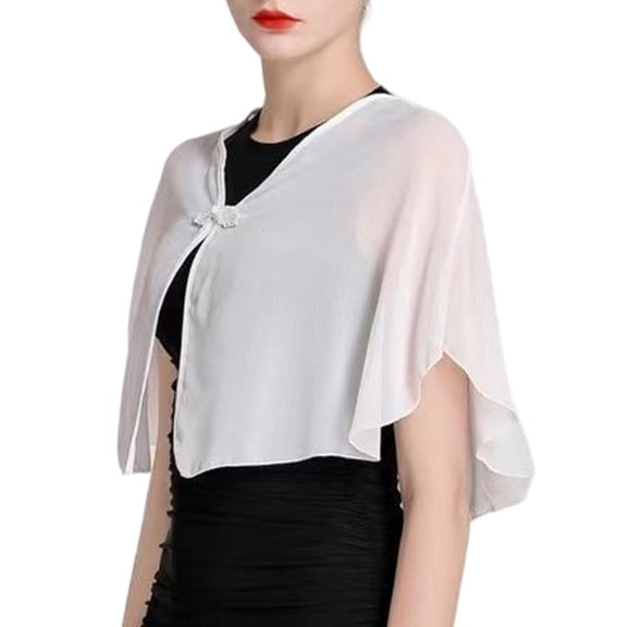 Weflink Elegant Thin Chiffon Scarf Cardigan for Daily Wear Women Dress Shoulder Wrap