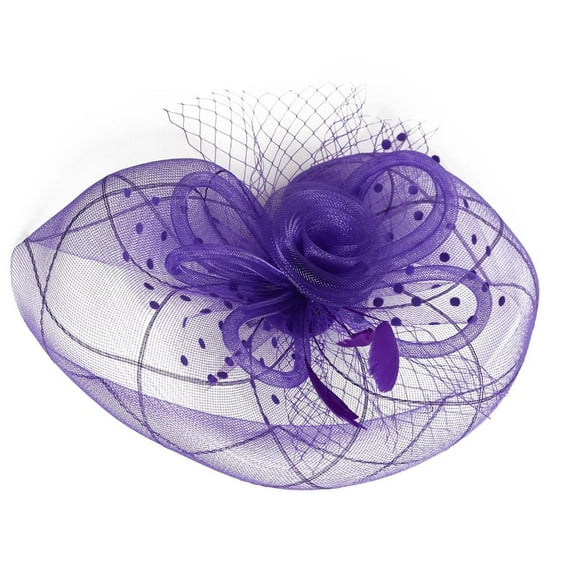 Weflink Feathered Fascinator Hat Flower Mesh Headwear For Masquerades And Formal Event