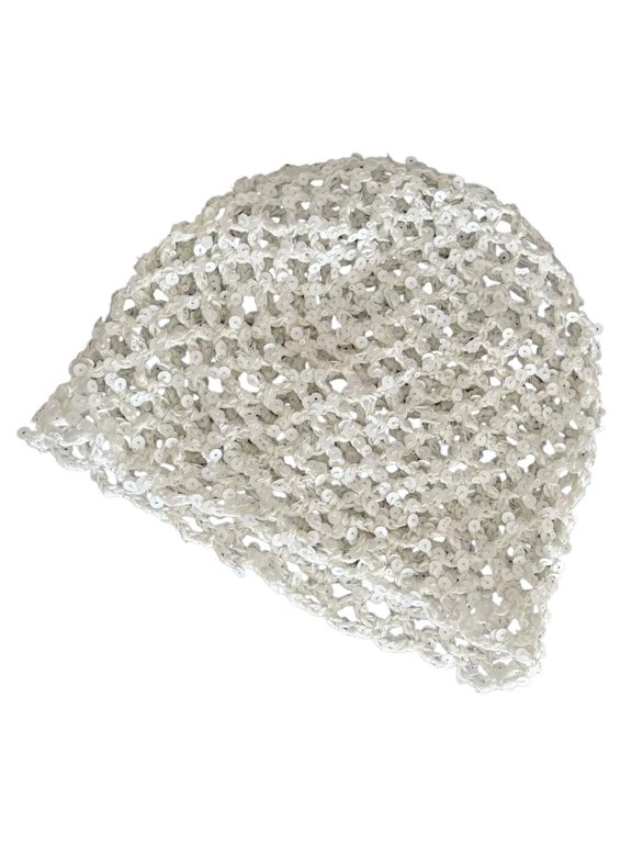 Glitters Beret Hat With Adjustable and Sparkling Sequins Design Hollowout Slouch Hat For Women Daily Outfit Party Wear