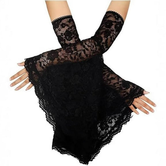 Weflink Gothic Costume Gloves with Flare Cuffs for and Theme Event Gathering