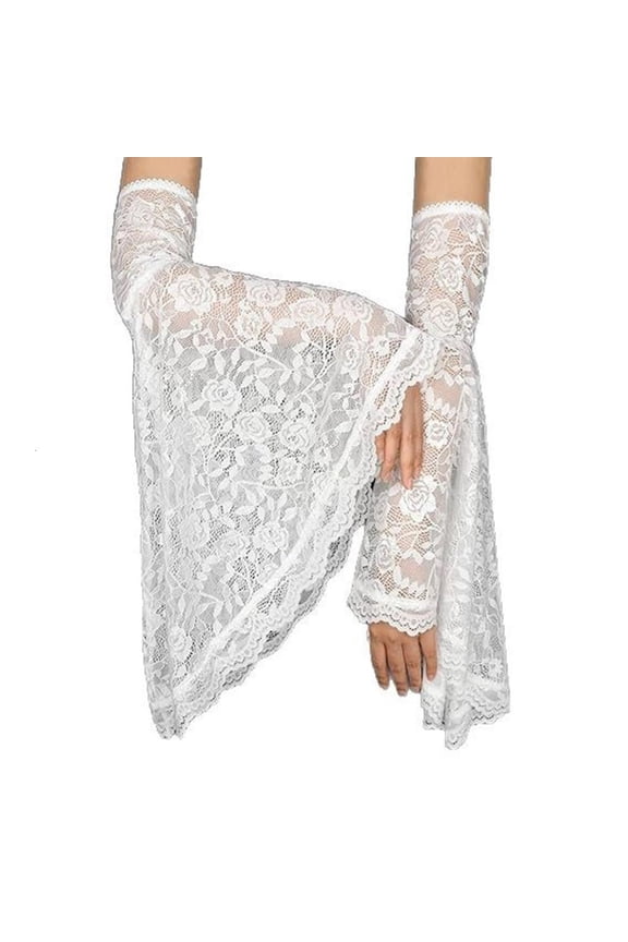 Gothic Costume Gloves with Flare Cuffs for and Theme Event Gathering