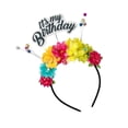 thumbnail image 1 of Weflink It's my Birthday Headdress With Glitter Letters Stretchy Hair Accessory For Women Girls Party Celebration, 1 of 13