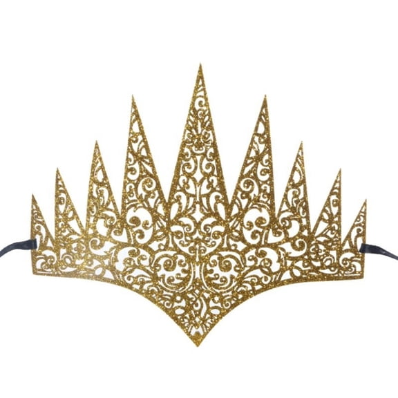Weflink Luxury Golden Crowns Adjustable Strap Masquerades Balls Themed Event Comfort Hairband