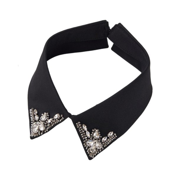 Weflink Luxury Rhinestones Embellished Detachable Collar Back Opening Design Comfortable Prom Accessory For Women