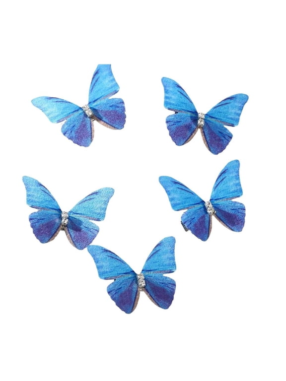 Pack Of 5 Butterfly Hair Clip For Women Girl Hair Accessories Side Barrettes For Parties Proms School Event Wear