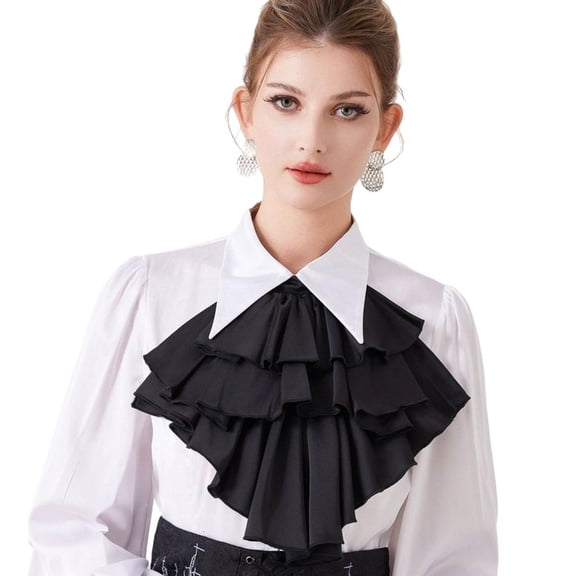 Weflink Royal Styles Drape Collar Elegant Colonial Jabot Decorative Collar For Courtstyles Cravat Necktie Collar Breathable Detachable Collar Colonial Jabot