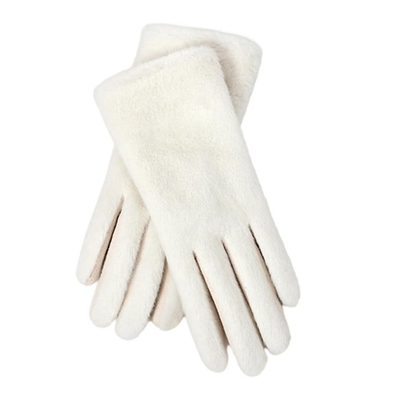 Weflink Simple Design Women Winter Warm Gloves Warm Imitation Mink Yarn Knitted Handwear