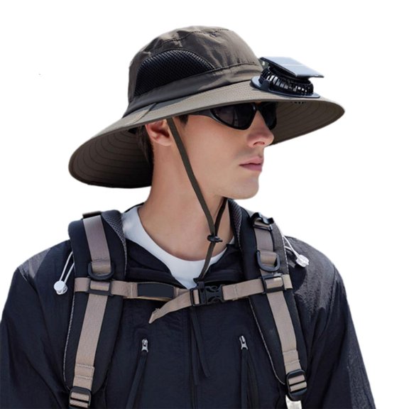 Weflink Solar Charged Ventilated Sun Hat With Adjustable Fan Protection For Summer Hiking Camping Fishing Gear