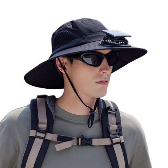 Weflink Solar Charged Ventilated Sun Hat With Adjustable Fan Protection For Summer Hiking Camping Fishing Gear